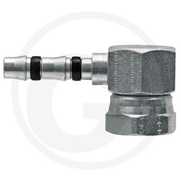 Manuli Koppeling 90° kort IG 1”-14-UNS 08 DN10 Gr.8 (13/32”) F-aansluiting