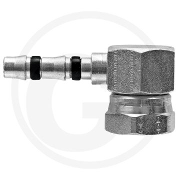 Manuli Koppeling 90° kort IG 7/8”-14-UNF 12 DN16 F-aansluiting