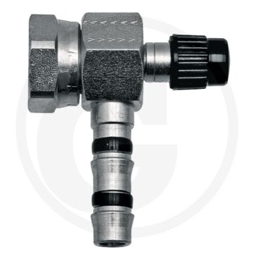 Manuli Koppel. 90° kort IG 1”-14-UNS 10 met LPV – Koppeling 90° DN13 Gr.10 (1/2")