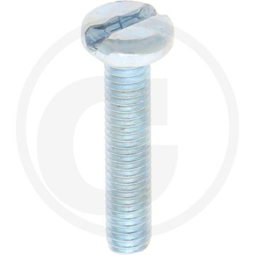 VPE200 pancilinderkopschroef M4x20 DIN85 staal 4.8 gegalvaniseerd zaagsnede