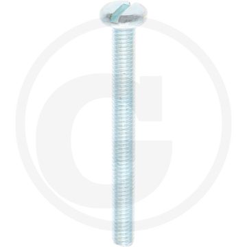 VPE200 pancilinderkopschroef M4x40 DIN85 staal 4.8 gegalvaniseerd zaagsnede