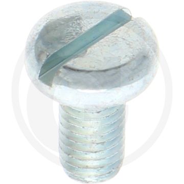VPE200 pancilinderkopschroef M5x10 DIN85 staal 4.8 gegalvaniseerd zaagsnede