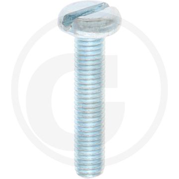 VPE200 pancilinderkopschroef M5x25 DIN85 staal 4.8 gegalvaniseerd zaagsnede