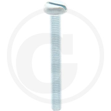 VPE200 pancilinderkopschroef M5x45 DIN85 staal 4.8 gegalvaniseerd zaagsnede