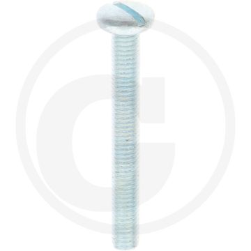 VPE200 pancilinderkopschroef M6x50 DIN85 staal 4.8 gegalvaniseerd zaagsnede