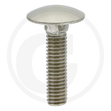Slotbout M6 x 25, DIN 603, Roestvrijstaal (V2A), Platte ronde kop