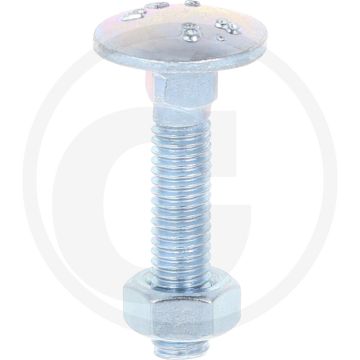 Slotbouten DIN 603 M6 staal 4.6 gegalvaniseerd 30 mm platte ronde kop
