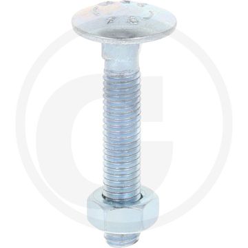 VPE50 slotbouten M6x35 DIN 603 gegalvaniseerd staal 4.6 platte ronde kop