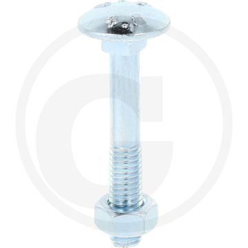 VPE50 slotbouten M6x40 DIN 603 gegalvaniseerd staal 4.6 platte ronde kop