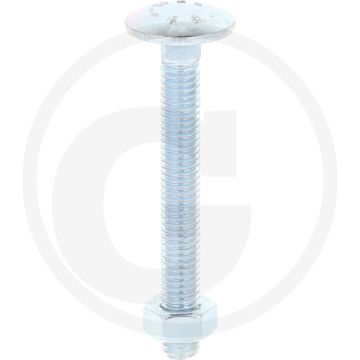 VPE50 slotbouten M6x50 DIN 603 gegalvaniseerd staal 4.6 platte ronde kop