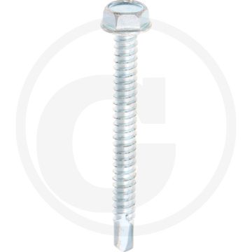 VPE250 zelfb. schroeven 6,3x60 DIN 7504 gegalv. staal zeskantkop flens