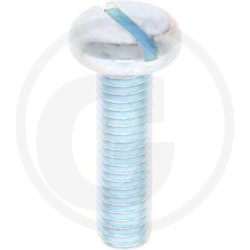 VPE100 pancilinderkopschroef M8x30 DIN85 staal 4.8 gegalvaniseerd zaagsnede