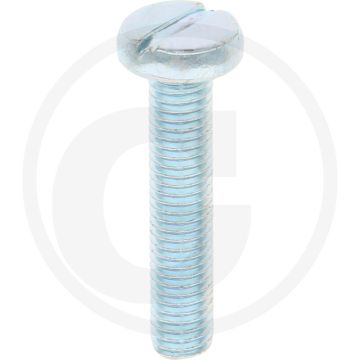 VPE100 pancilinderkopschroef M8x40 DIN85 staal 4.8 gegalvaniseerd zaagsnede