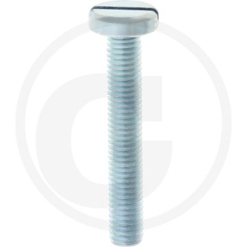 VPE100 pancilinderkopschroef M8x50 DIN85 staal 4.8 gegalvaniseerd zaagsnedekop