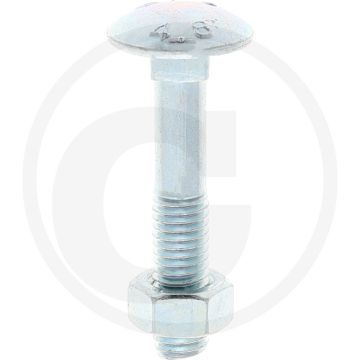 Slotbouten DIN 603 M8 staal 4.6 gegalvaniseerd 45 mm platte ronde kop