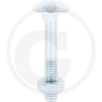 VPE50 slotbouten M8x50 DIN 603 staal 4.6 gegalvaniseerd platte ronde kop