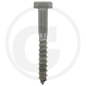 VPE100 houtdraadbouten M8x60 DIN 571 RVS (V2A) Buitenzeskantkop