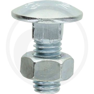 Blister Slotbouten DIN 603 M8 staal 4.6 gegalvaniseerd 20 mm platte ronde kop (10 stuks)