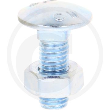VPE50 slotbouten M10x30 DIN 603 staal 4.6 gegalvaniseerd platte ronde kop