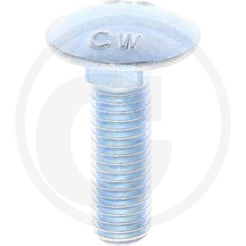 Slotbouten DIN 603 M10 staal 8.8 gegalvaniseerd 35 mm platte ronde kop