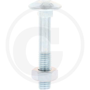 VPE50 slotbouten M10x60 DIN 603 staal 4.6 gegalvaniseerd platte ronde kop
