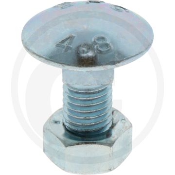 Slotbouten DIN 603 M12 staal 4.6 gegalvaniseerd lengte 30 mm platte ronde kop