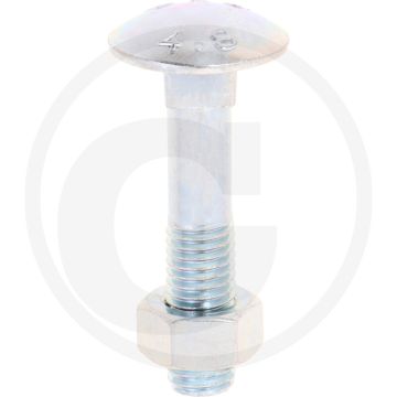 VPE50 slotbouten M12x60 DIN 603 staal 4.6 gegalvaniseerd platte ronde kop