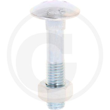 VPE50 slotbouten M12x60 DIN 603 staal 4.6 gegalvaniseerd platte ronde kop