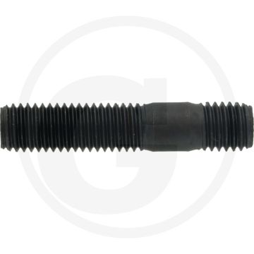 Tapeind DIN 939 M12 x 45 staal 8.8 zwart metrische draad RH