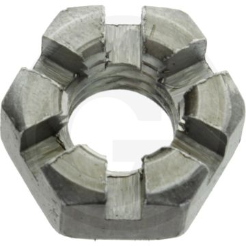 Kroonmoer DIN 937 M10 staal – met borging, spoed 1.5 mm