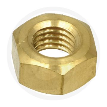 Messing moer DIN 934 M12 messing – Zeskantmoer, metrische draad, spoed 1,75, sleutel 19 mm