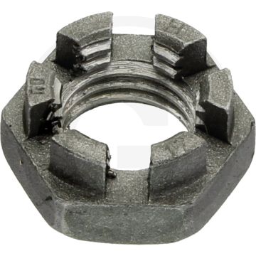 Kroonmoer DIN 937 M16 staal – met borging, spoed 2 mm