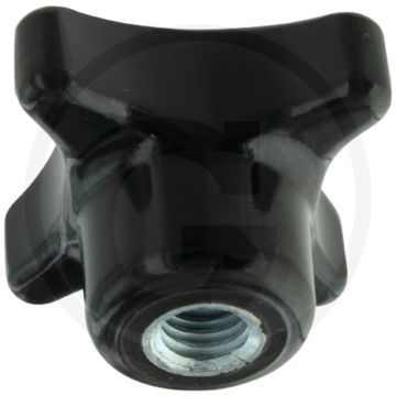 Kruisknop M8 DIN 6335 zwart Ø40 mm met draadbus