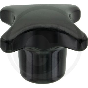 Kruisknop M12 DIN 6335 Zwart Ø63 mm Met draadbus
