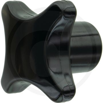 Kruisknop M16 DIN 6335 Zwart Ø80mm Met draadbus