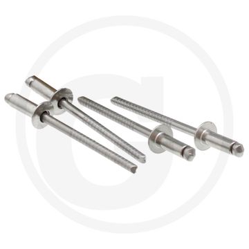 VPE500 blindnieten met platte kop 3,2x8 VA/VA ISO 15983