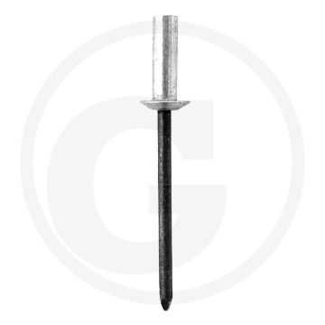 VPE500 blindnieten met platte kop 4x9,5 AL/ST Ø4mm Lengte 9,5mm Klembereik 3-5mm