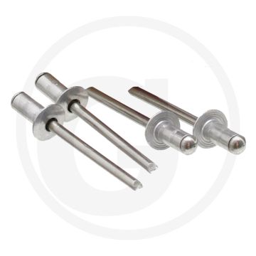 VPE500 blindnieten met platte kop 4,8x10 AL/VA klembereik 1,5-6,0 mm