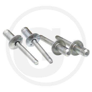 VPE250 blindnieten met platte kop 6,4x12 ST/ST klembereik 4,8-6,8 mm