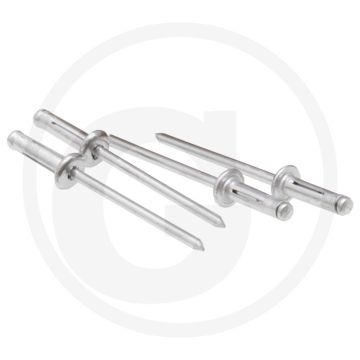 VPE500 blindnieten met platte kop 4x13,6 AL/AL klembereik 1,0-3,0 mm