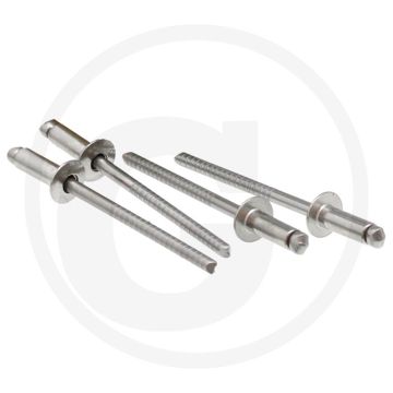 VPE250 blindnieten met platte kop 6,4x14 VA/VA klembereik 6,0-9,5 mm