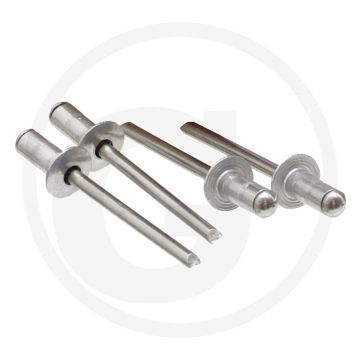 VPE500 blindnieten met platte kop 4,8x16 AL/VA klembereik 6,4-12,7 mm