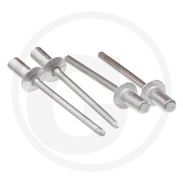 VPE500 blindnieten met platte kop 4,8x18 AL/AL klembereik 9,0-13,0 mm
