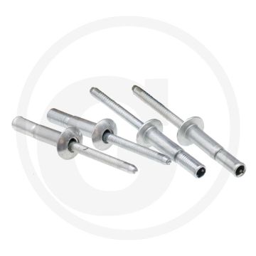 VPE250 blindnieten met platte kop 6,4x19 ST/ST klembereik 2,0‑15,8 mm