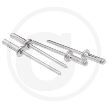 VPE500 blindnieten met platte kop 4,8x20 AL/AL klembereik 3,0-9,0 mm