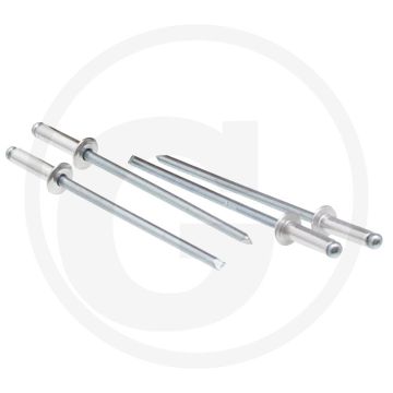 VPE250 blindnieten met platte kop 6,4x30 AL/ST DIN 7337