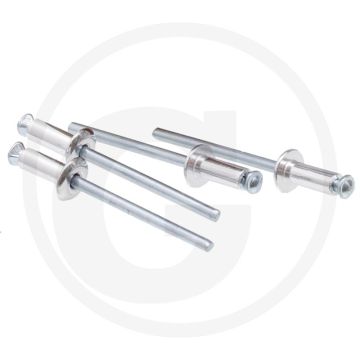 VPE250 blindnieten met platte kop 4,8x35 AL/ST klembereik 19,0-28,0 mm