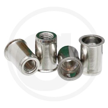 VPE500 blindnietmoeren met verz. kop M4, klembereik 0,5–3,0 mm, lengte 10,5 mm