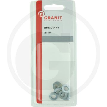 Blister VPE10 sluitringen M8 DIN125 staal verzinkt Form B
