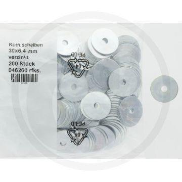 VPE200 carrosserieringen DIN88104 verzinkt staal 6,4x30x1,5 mm